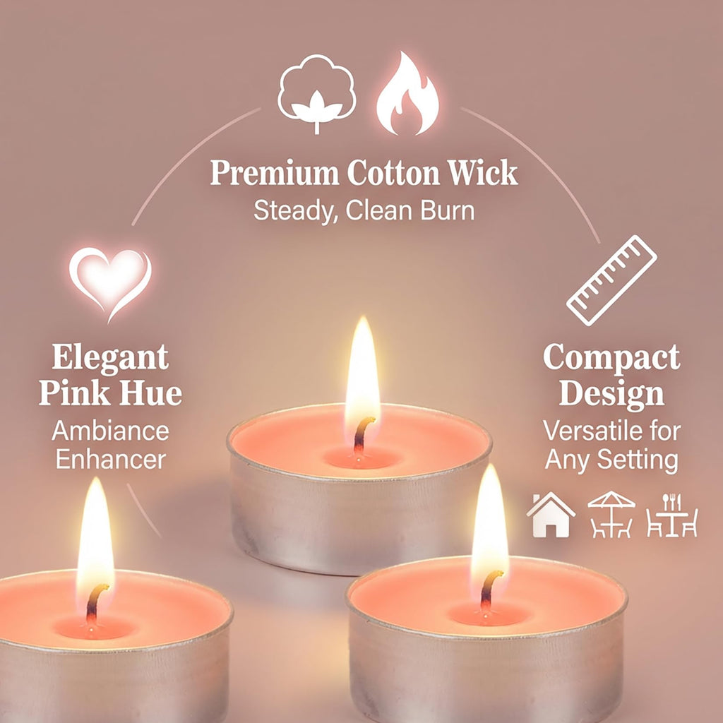 Tealight Candles - Tea Lights Candles Unscented Tea Tree Lights Mini Votive with Cotton Wick for Decorating Home,Pool,Shabbat,Wedding,Emergencies,Christmas,Halloween,Parties, Spas