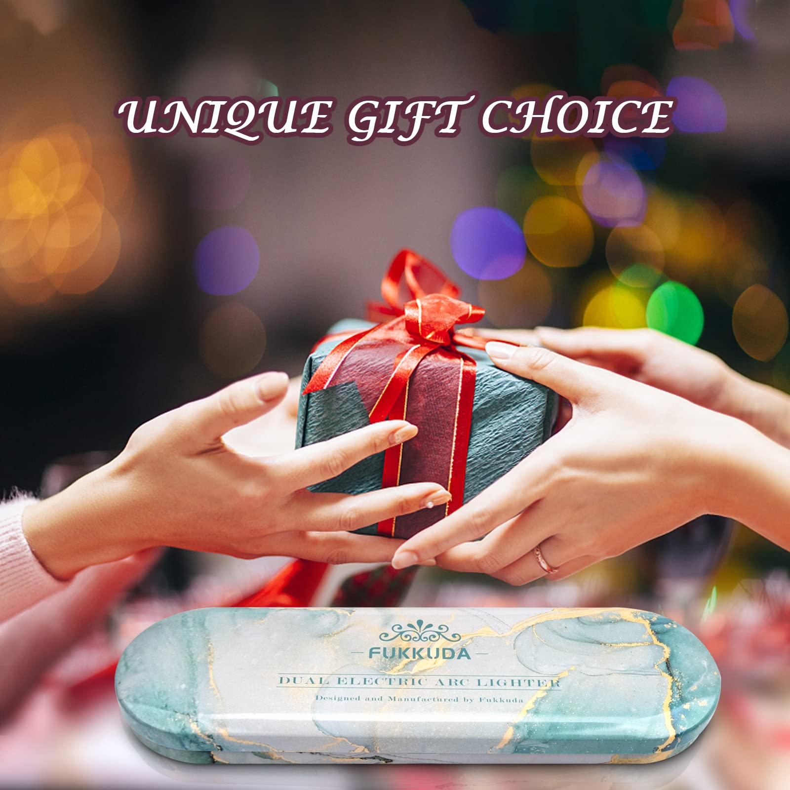 FUKKUDA Electric Arc Candle Lighter with Safety Switch - USB Rechargeable, Windproof & Flameless for Romantic Evenings, Valentine's Day Gift & Stocking Stuffer (Obsidian Black)