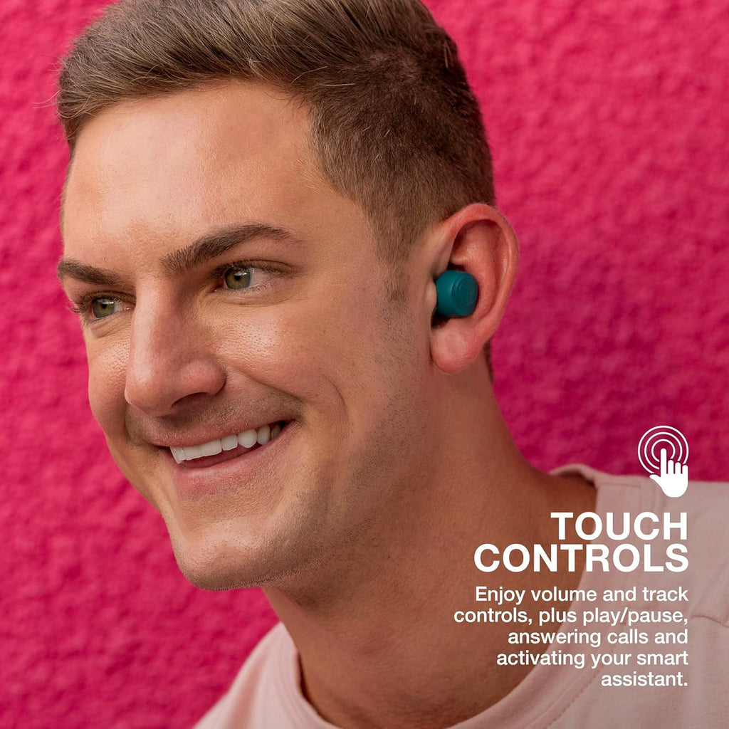 JLab Go Air Pop+ True Wireless Earbuds, in Ear Headphones, Bluetooth Earphones, 35H Playtime Ear Buds, Bluetooth Earbuds with Microphone, USB-C Charging Case, Dual Connect, EQ3 Sound, Black