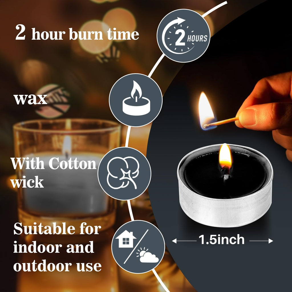 Tealight Candles - Tea Lights Candles Unscented Tea Tree Lights Mini Votive with Cotton Wick for Decorating Home,Pool,Shabbat,Wedding,Emergencies,Christmas,Halloween,Parties, Spas