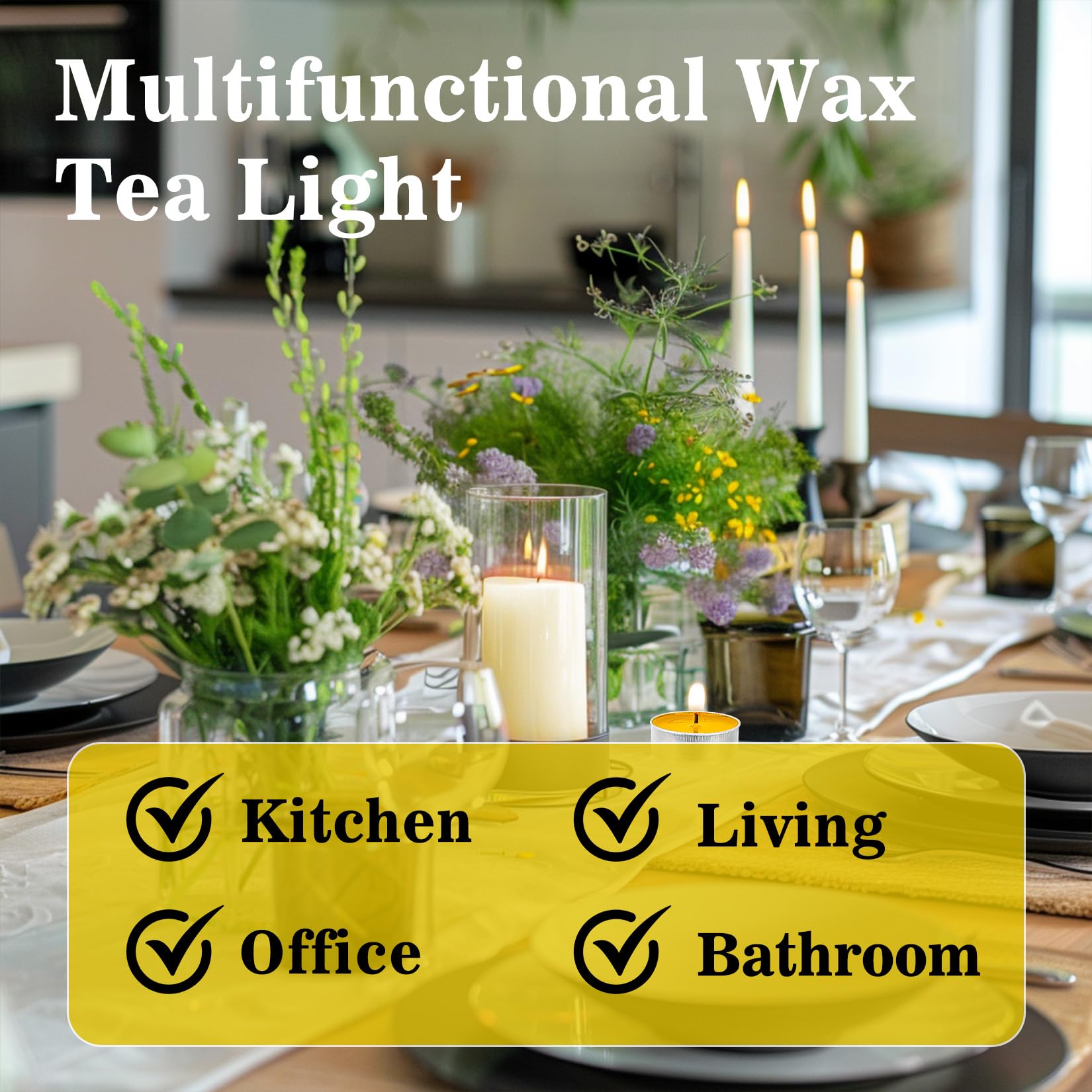 Tealight Candles - Tea Lights Candles Unscented Tea Tree Lights Mini Votive with Cotton Wick for Decorating Home,Pool,Shabbat,Wedding,Emergencies,Christmas,Halloween,Parties, Spas
