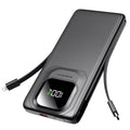 Portable Charger with Built-in Cables,22.5W Super Fast Charging Power Bank Slim Phone Charger,10000mAh Travel Battery Pack Battery Bank with Smart LED Display for iPhone, Android & USB-C Devices