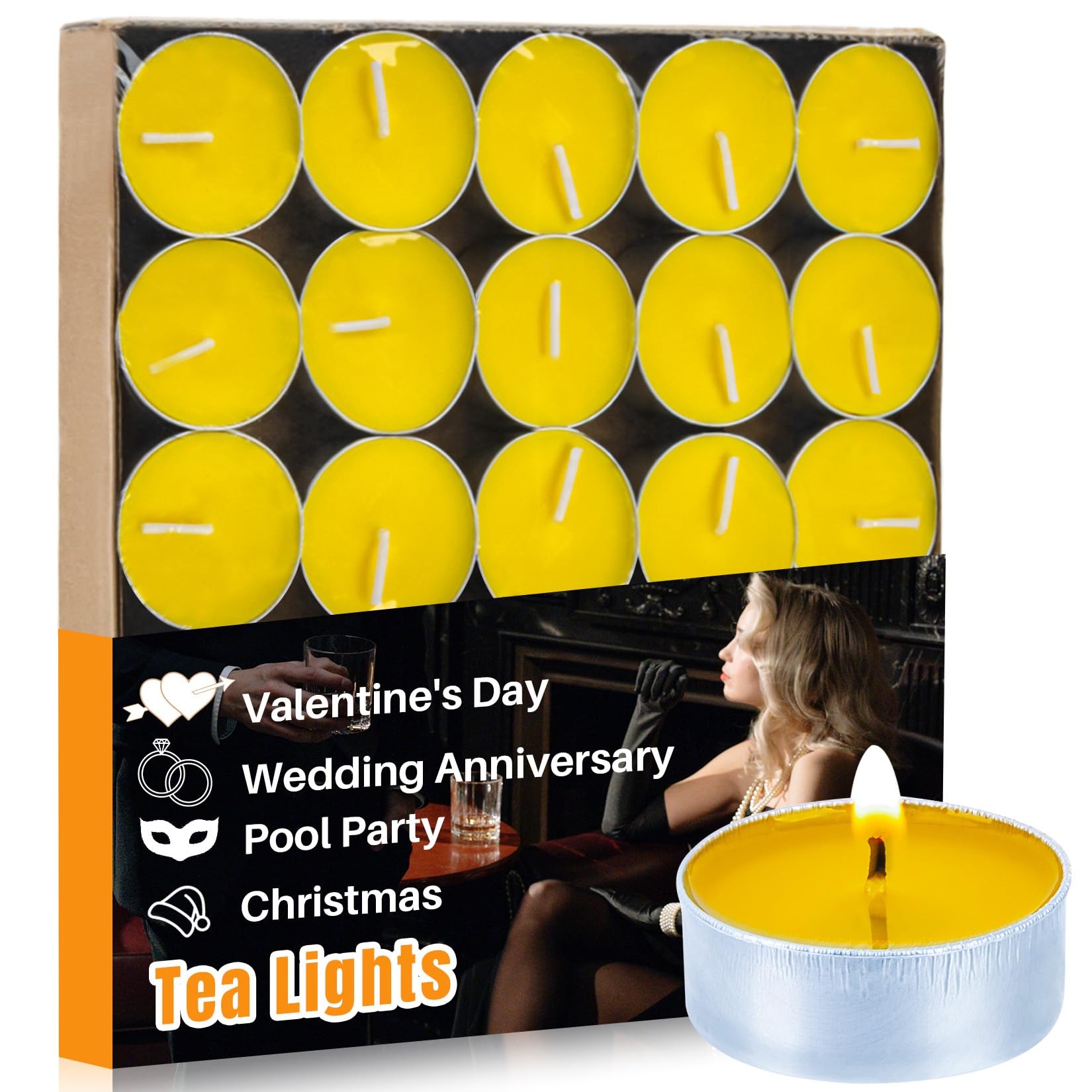 Tealight Candles - Tea Lights Candles Unscented Tea Tree Lights Mini Votive with Cotton Wick for Decorating Home,Pool,Shabbat,Wedding,Emergencies,Christmas,Halloween,Parties, Spas