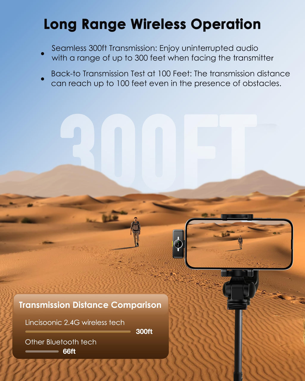 Wireless Lavalier Microphone for iPhone/Android, Lapel Mics with USB-C Plug-Play, Mini Mic with 2.4GHz Noise Cancellation, Charging Case Included, 300ft Range (Type-C)