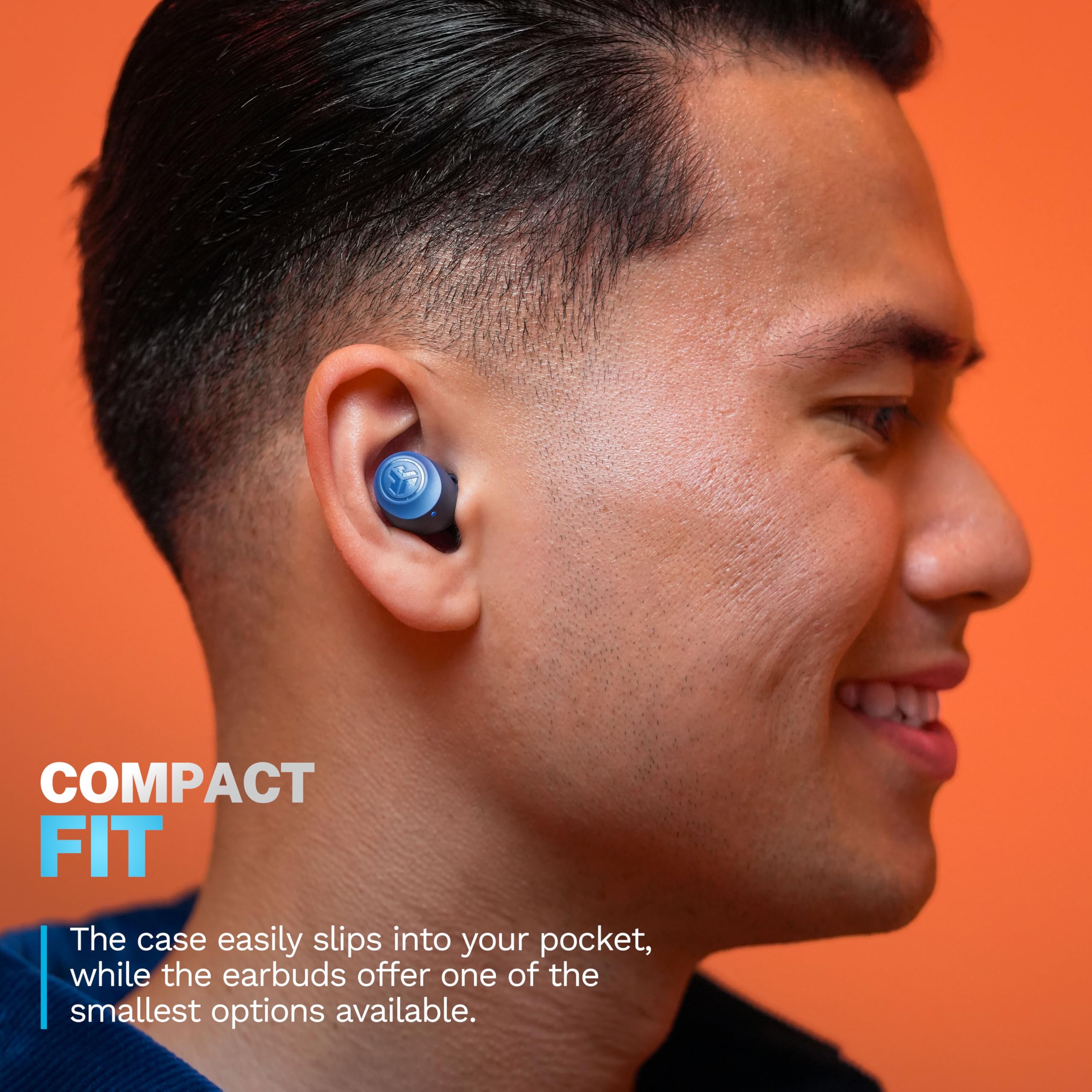 JLab Go Air Pop+ True Wireless Earbuds, in Ear Headphones, Bluetooth Earphones, 35H Playtime Ear Buds, Bluetooth Earbuds with Microphone, USB-C Charging Case, Dual Connect, EQ3 Sound, Black