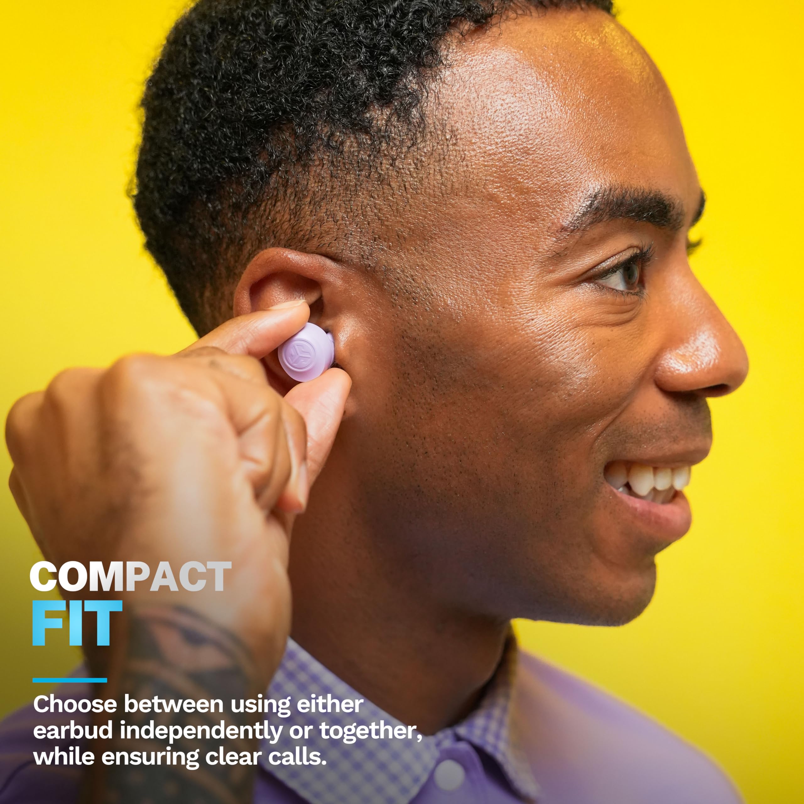 JLab Go Air Pop+ True Wireless Earbuds, in Ear Headphones, Bluetooth Earphones, 35H Playtime Ear Buds, Bluetooth Earbuds with Microphone, USB-C Charging Case, Dual Connect, EQ3 Sound, Black
