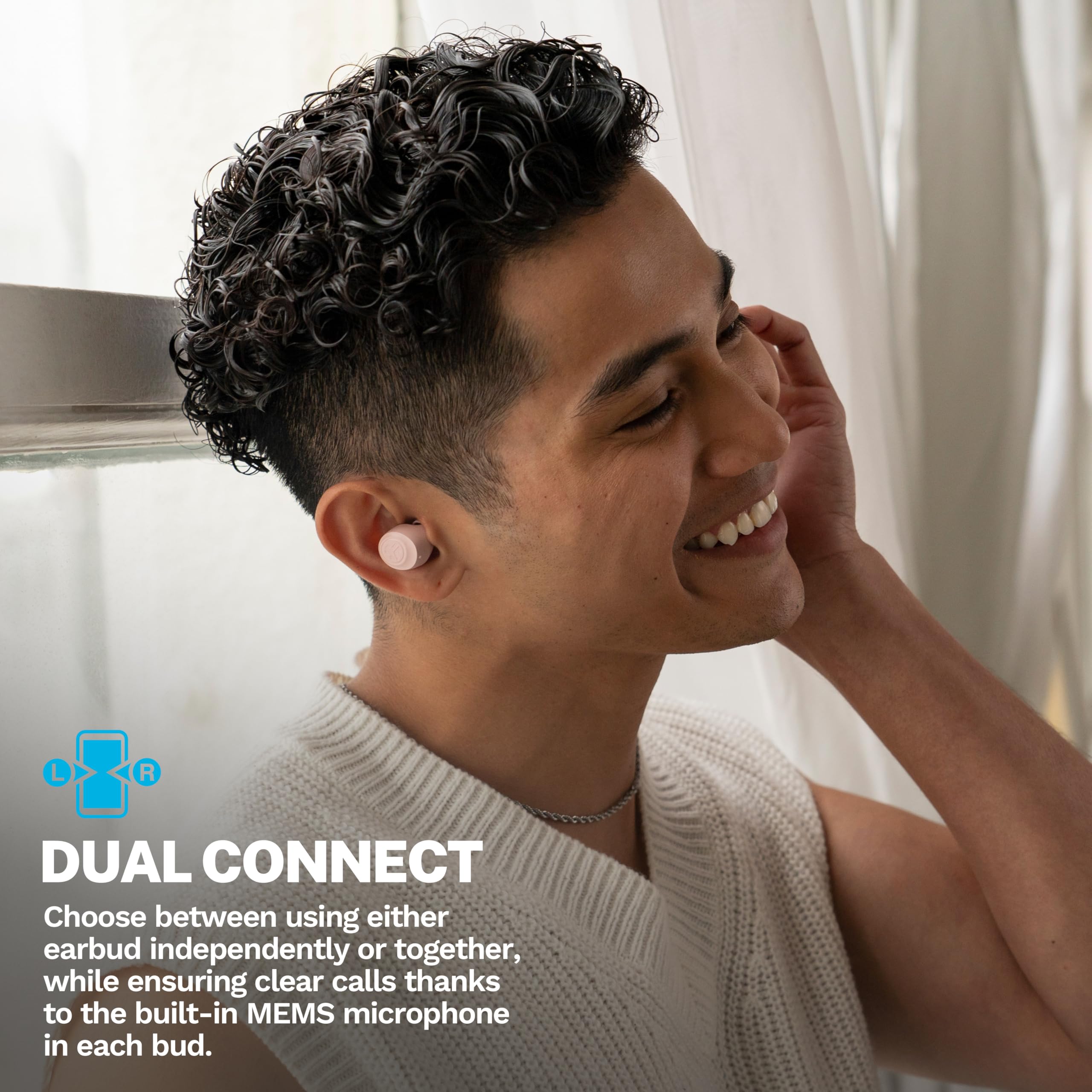 JLab Go Air Pop+ True Wireless Earbuds, in Ear Headphones, Bluetooth Earphones, 35H Playtime Ear Buds, Bluetooth Earbuds with Microphone, USB-C Charging Case, Dual Connect, EQ3 Sound, Black